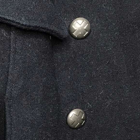 Anthropologie Celestial Deep Navy Pea Coat Jacket Wool Blend Button Fron… - Picture 9 of 16